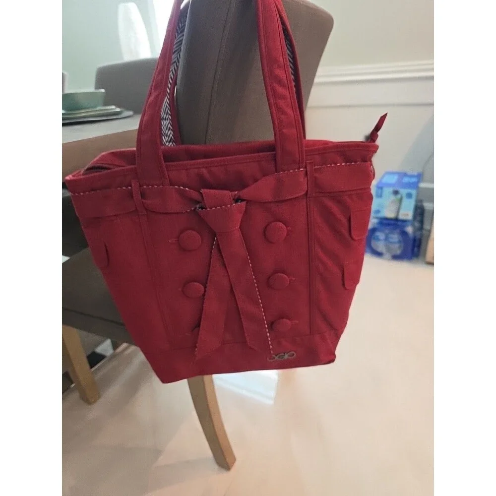 Burgundy OGIO Insulated Cloth Computer Tote bag Multi pockets Button Design